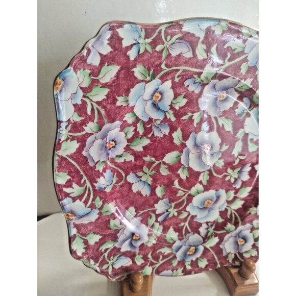 Square Dinner Plate 9 3/4" June Festival by Royal Winton 1930 - Picture 3 of 15